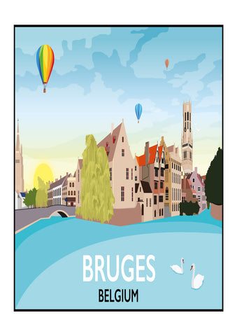 Bruges, Rozenhoedkaai canal, Belgium