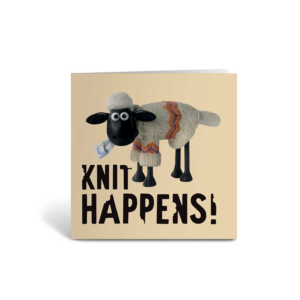 WAGR077: Wallace and Gromit - Knit Happens Greeting Card