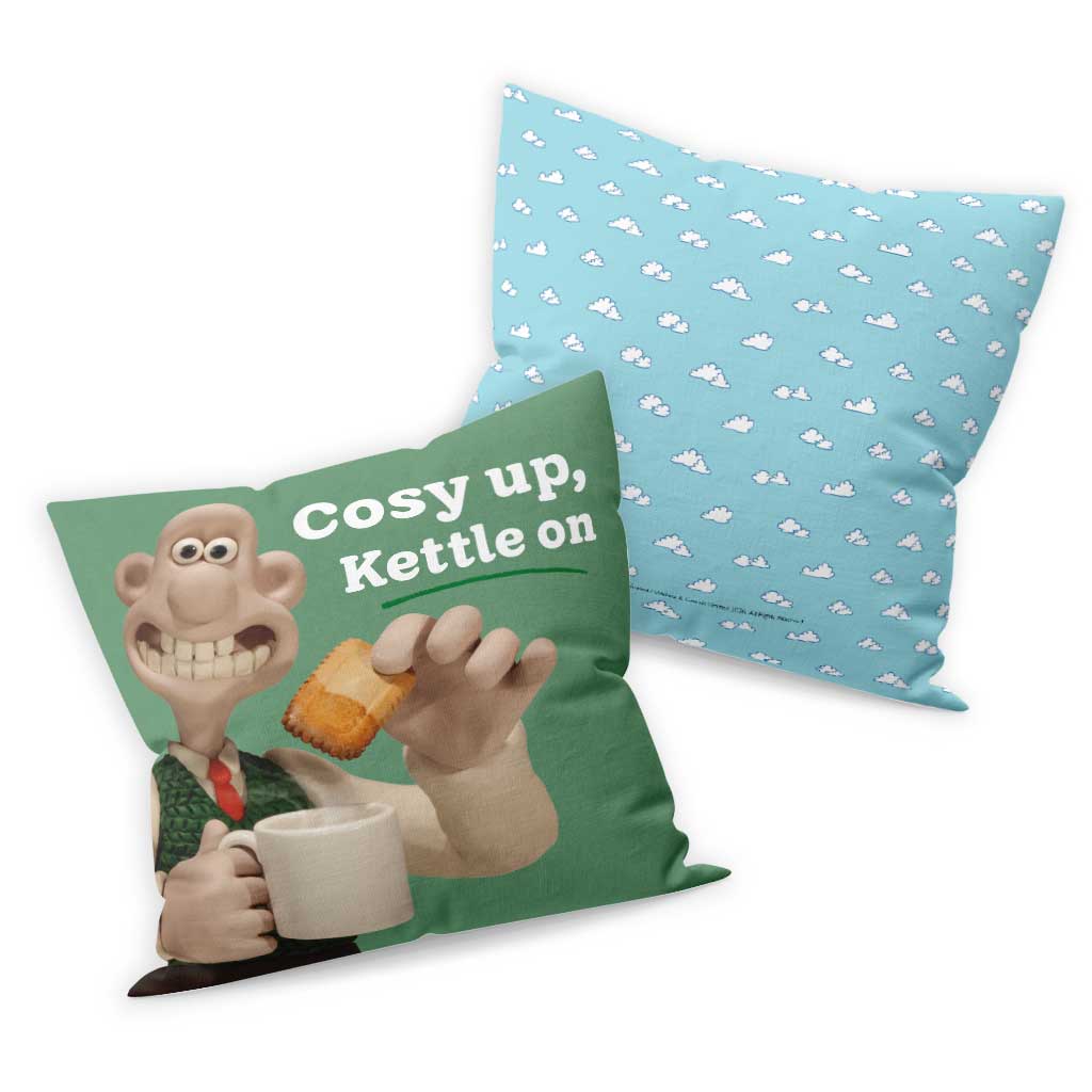WAGR063: Wallace and Gromit - Cosy up, kettle on Cushion