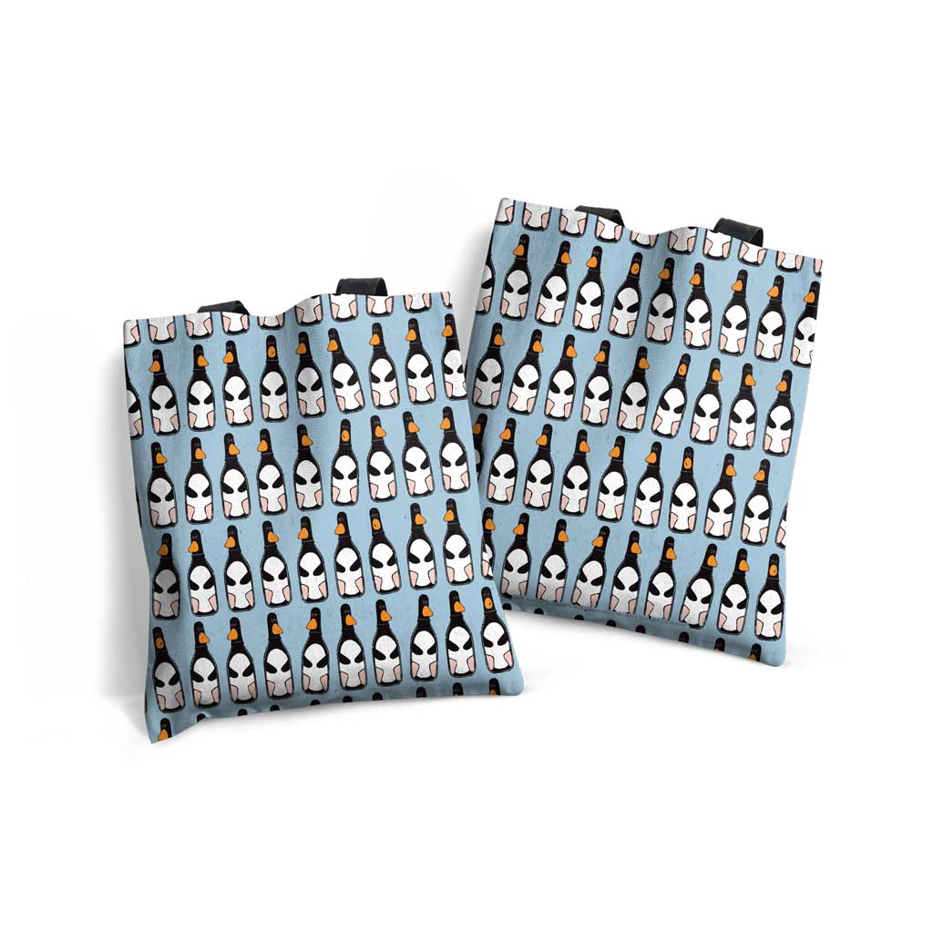 WAGR072: Wallace and Gromit - Feathers repeat blue Edge-to-Edge Tote Bag