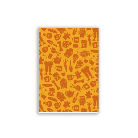 WAGR048: Wallace and Gromit - Yellow icon pattern A5 Notepad
