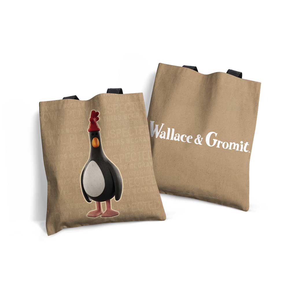 WAGR060: Wallace and Gromit - Feathers pose Edge-to-Edge Tote Bag