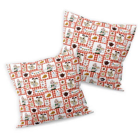WAGR054: Wallace and Gromit - W&G Picnic repeat pattern Cushion