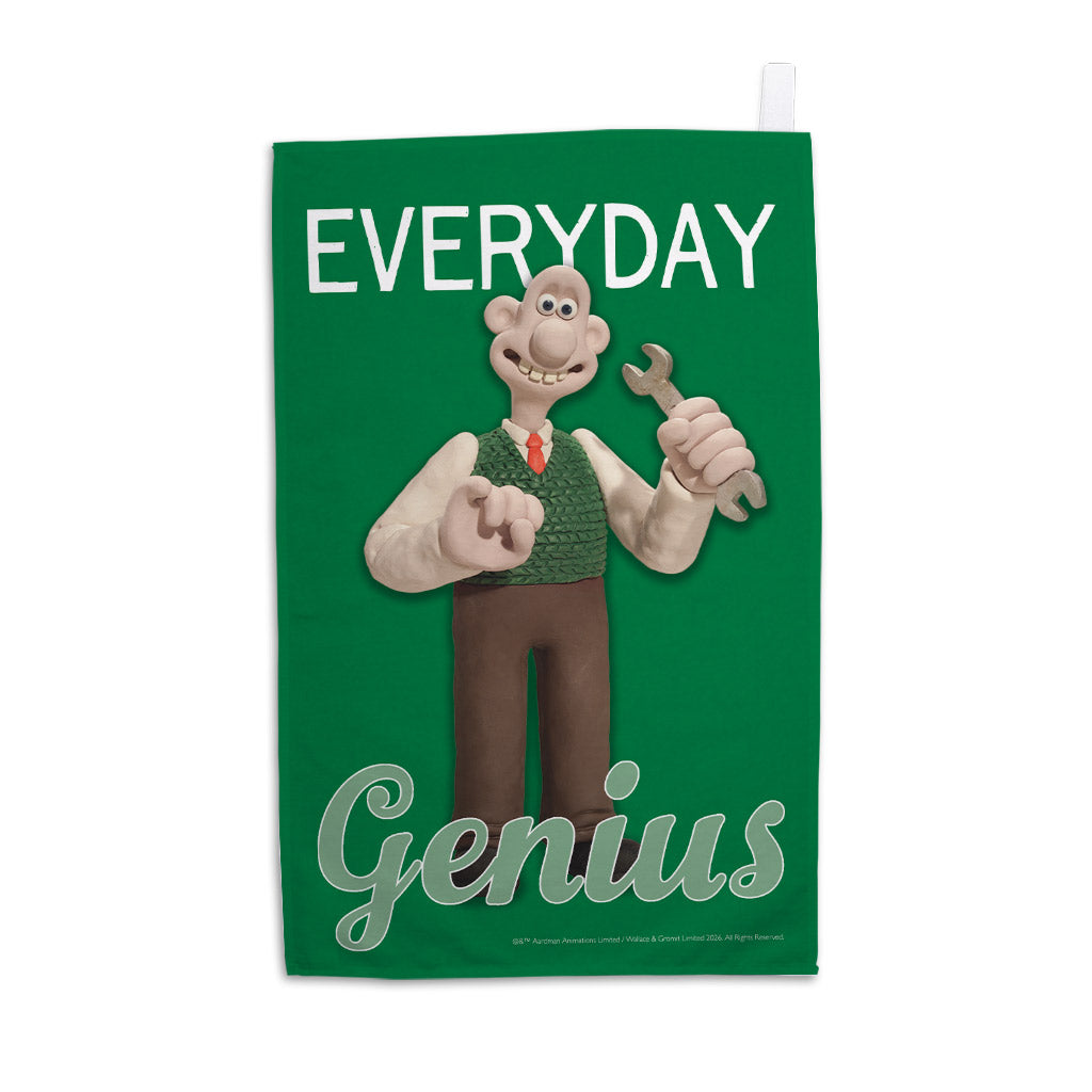 WAGR050: Wallace and Gromit - Everyday Genius Tea towel