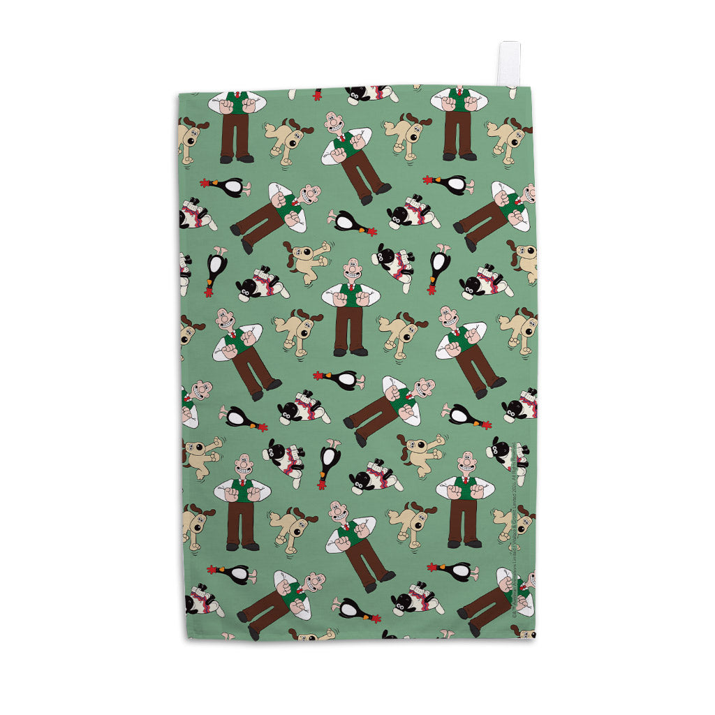 WAGR103: Wallace and Gromit - Character repeat Tea towel