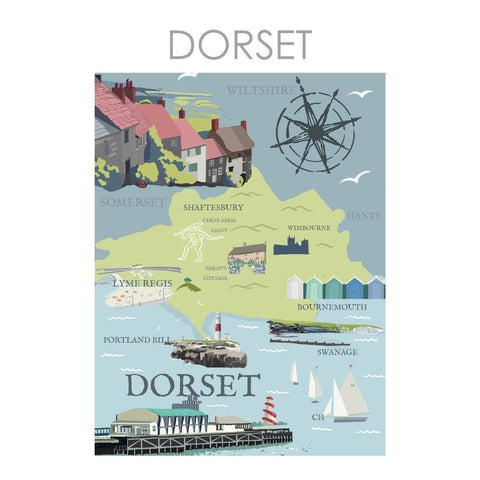 BOYNS230:Dorset Map, Bournemouth