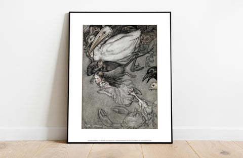 Alice In Wonderland - Swimming With Animals - Art Print