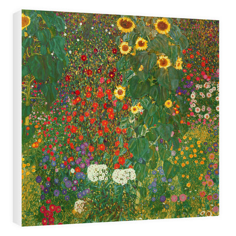 Farm Garden with Flowers (Brewery Garden at Litzlberg on the Attersee) c.1906 by Gustav Klimt 20cm x 20cm Mini Mounted Print