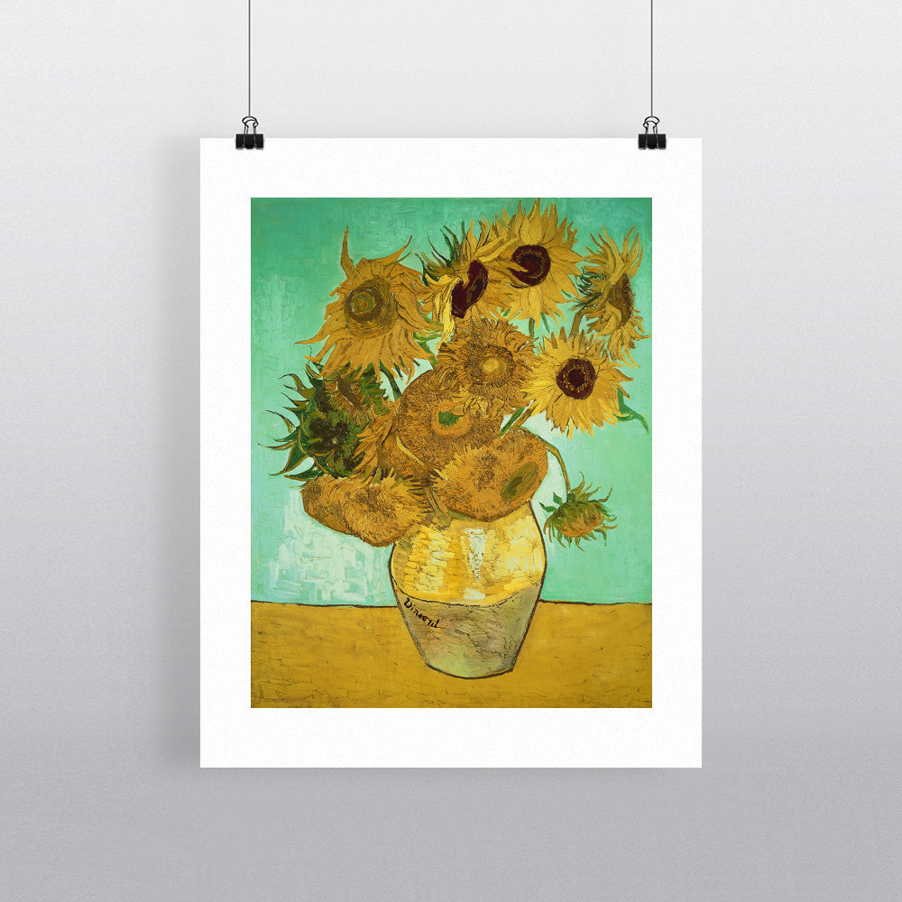 Sunflowers, 1888 (oil on canvas) by Vincent van Gogh 20cm x 20cm Mini Mounted Print