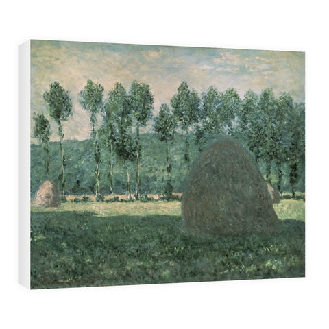 Haystacks near Giverny, c.1884-89 (oil on canvas) by Claude Monet 20cm x 20cm Mini Mounted Print