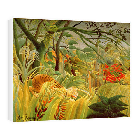 Tiger in a Tropical Storm (Surprised!) 1891 (oil on canvas) by Henri J.F. Rousseau 20cm x 20cm Mini Mounted Print