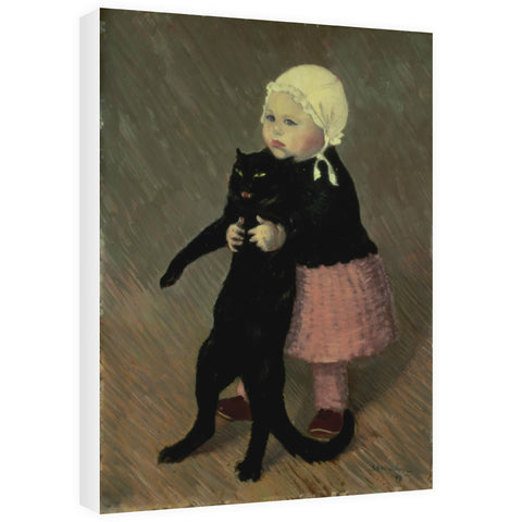 A Small Girl with a Cat, 1889 by Theophile Alexandre Steinlen 20cm x 20cm Mini Mounted Print