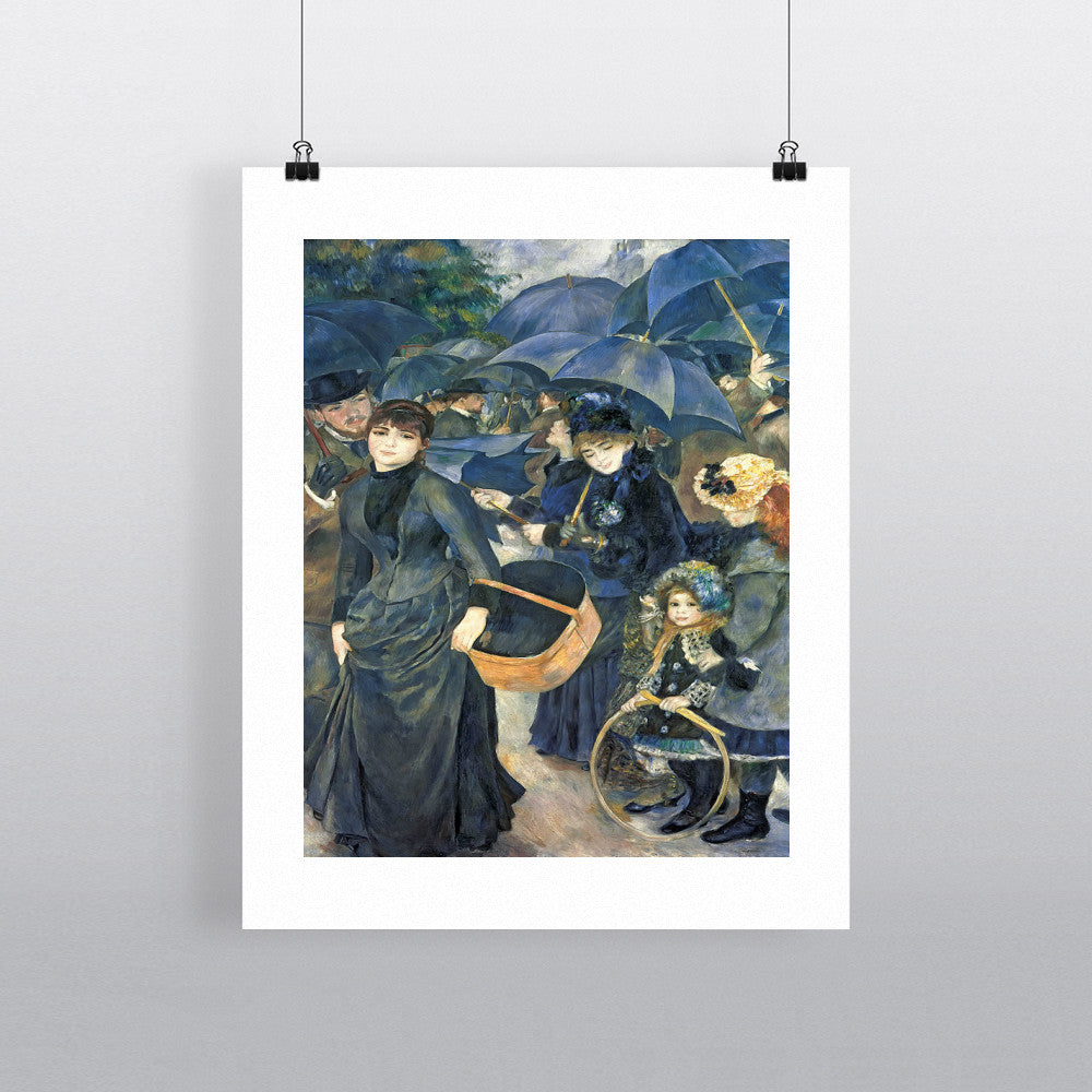 The Umbrellas, c.1881-6 (oil on canvas) by Pierre Auguste Renoir 20cm x 20cm Mini Mounted Print