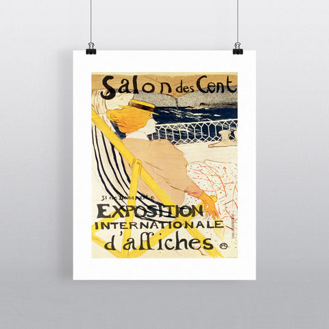 Poster advertising the 'Exposition Internationale d'Affiches', Paris, c.1896 (colour litho) by Henri de Toulouse-Lautrec 20cm x 20cm Mini Mounted Print