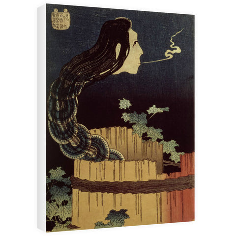 Japanese Ghost (woodblock) by Katsushika Hokusai 20cm x 20cm Mini Mounted Print