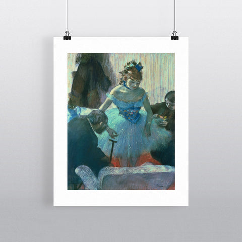 Dancer in her dressing room (pastel) by Edgar Degas 20cm x 20cm Mini Mounted Print