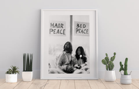 John Lennon And Yoko Ono - Hair Peace. Bed Peace Art Print