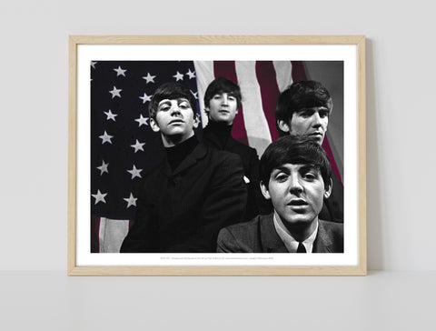 The Beatles - Usa Flag - 11X14inch Premium Art Print