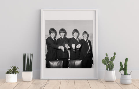 The Beatles - Holding Crosses - 11X14inch Premium Art Print
