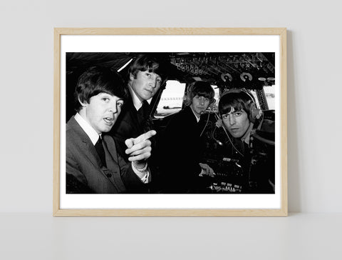 The Beatles - In Cockpit - 11X14inch Premium Art Print
