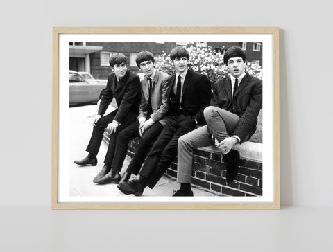 The Beatles - Sat On Wall - 11X14inch Premium Art Print