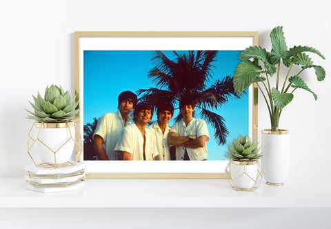The Beatles - In Front Of Palm Trees - Premium Art Print