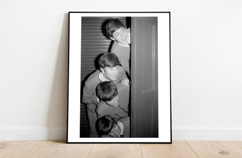 The Beatles Peeping Round A Door - 11X14inch Premium Art Print