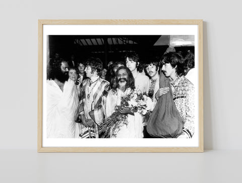 The Beatles - With Maharishi Mahesh Yogi - 11X14inch Premium Art Print