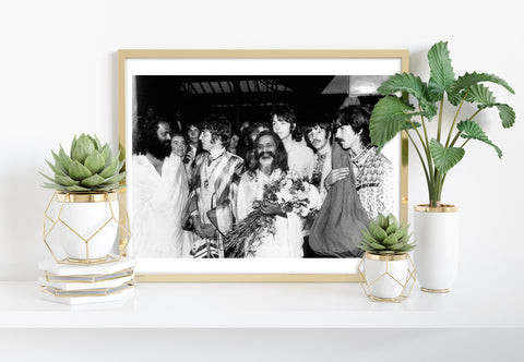 The Beatles - With Maharishi Mahesh Yogi - 11X14inch Premium Art Print