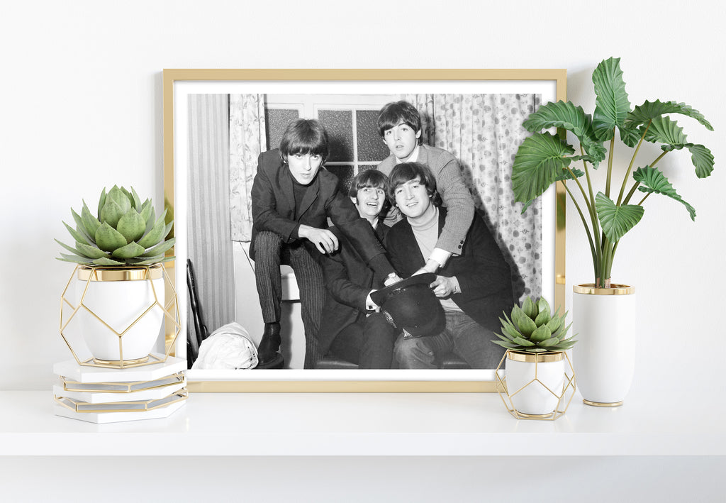 The Beatles - Holding Police Hat - 11X14inch Premium Art Print