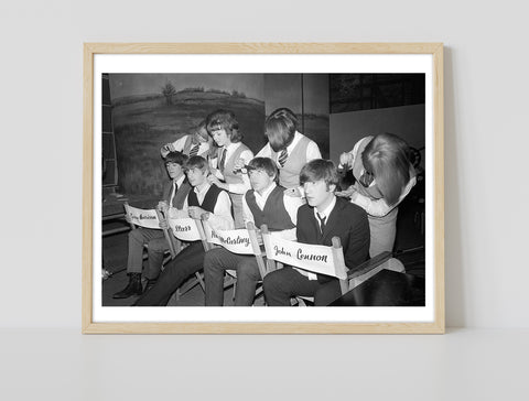 The Beatles - Getting Their Hair Combed - Premium Art Print