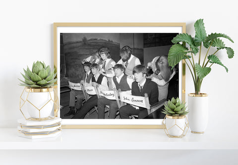 The Beatles - Getting Their Hair Combed - Premium Art Print