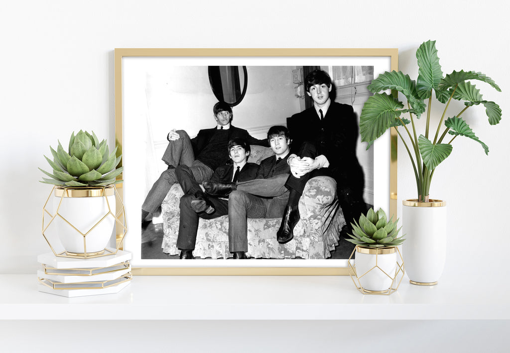 The Beatles - On Sofa - 11X14inch Premium Art Print