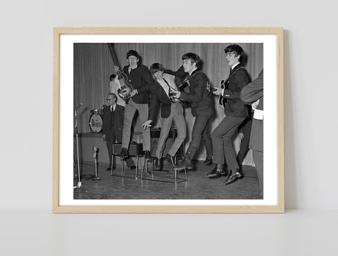 The Beatles - Jumping On Stage - 11X14inch Premium Art Print