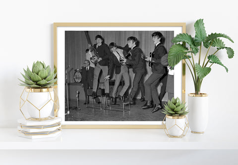 The Beatles - Jumping On Stage - 11X14inch Premium Art Print