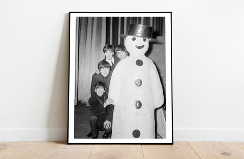 The Beatles With A Snowman - 11X14inch Premium Art Print