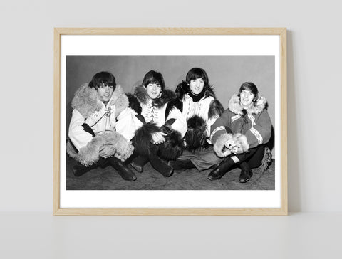 The Beatles - Sitting In Fur Coats - Premium Art Print