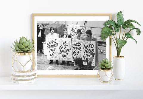 The Beatles - French Signs - 11X14inch Premium Art Print