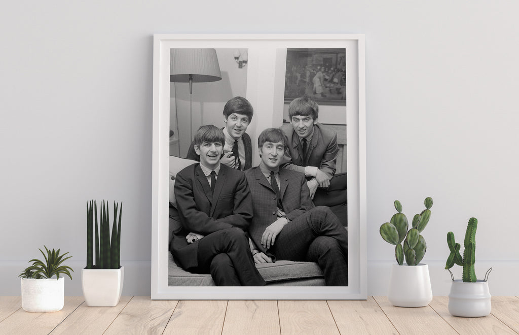 The Beatles - Together On Sofa - 11X14inch Premium Art Print