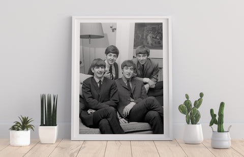 The Beatles - Together On Sofa - 11X14inch Premium Art Print