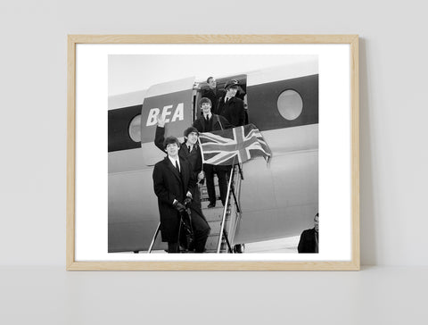 The Beatles - With Union Jack Flag Art Print