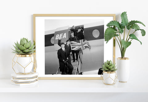 The Beatles - With Union Jack Flag Art Print