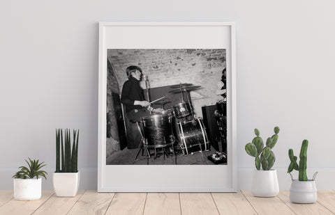 The Beatles - Ringo Starr Drumming - Premium Art Print