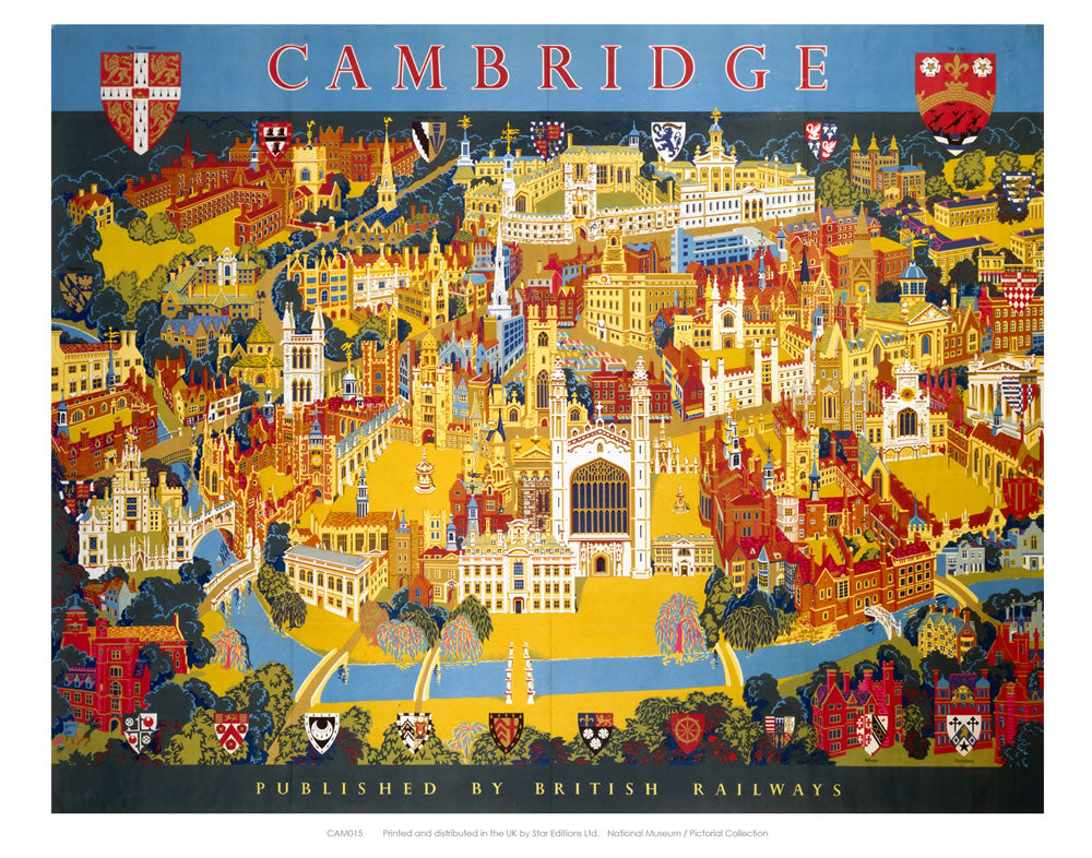 Cambridge Published by British Railways 24" x 32" Matte Mounted Print