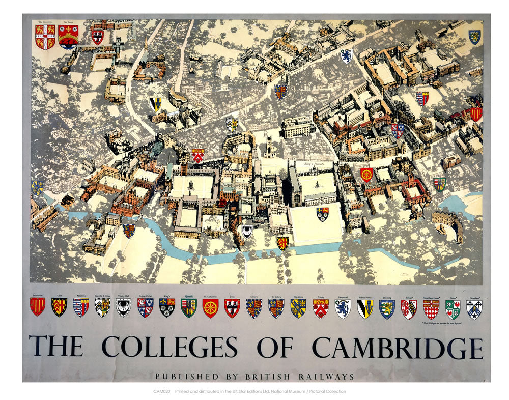 The Colleges of Cambridge 24" x 32" Matte Mounted Print