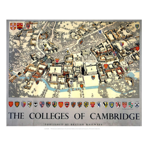 The Colleges of Cambridge 24" x 32" Matte Mounted Print