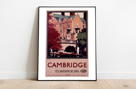 Cambridge It's Quicker By Rail - Punting - 11X14inch Premium Art Print