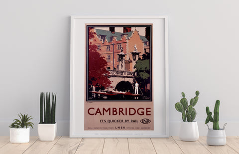 Cambridge It's Quicker By Rail - Punting - 11X14inch Premium Art Print