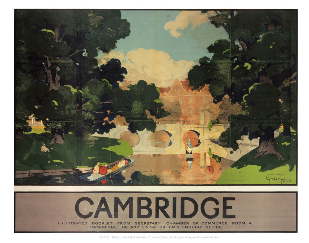 Cambridge Illustrated Booklet 24" x 32" Matte Mounted Print