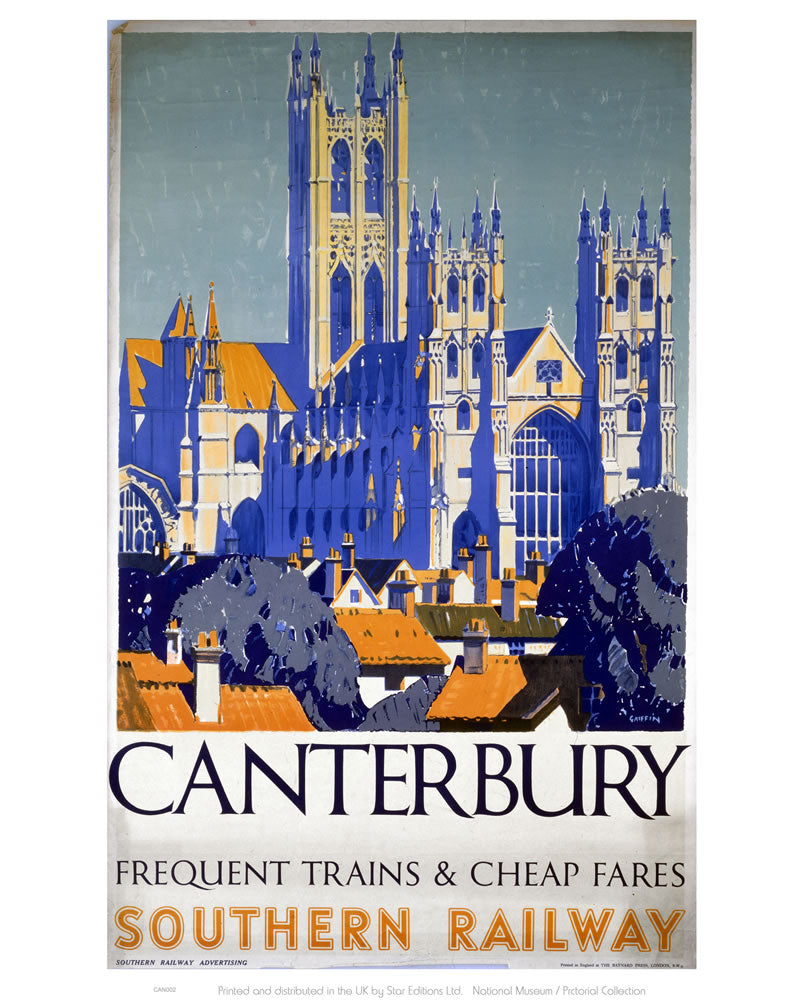 Canterbury Frequent Trains and Cheap Fares 24" x 32" Matte Mounted Print